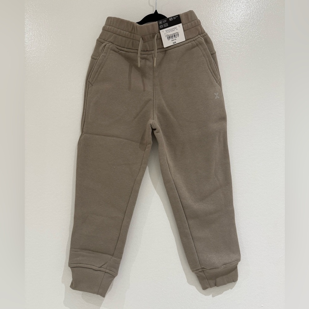 Xersion boys cuffed mid rise regular fit fleece joggers in roasted mushroom xxs